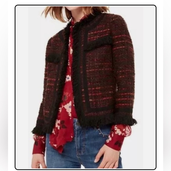 Kate Spade Black and Red Blazer & Dress Set with Modern Tweed Design - Picture 10 of 12